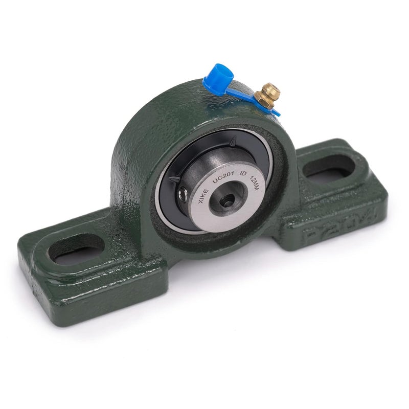 Xike 2 Pcs UCP201 Bore 12 mm Pillow Block Mounted Ball Bearings, Solid Cast Iron Base and Self Aligning Chrome Sealed Bearings. - Image 5